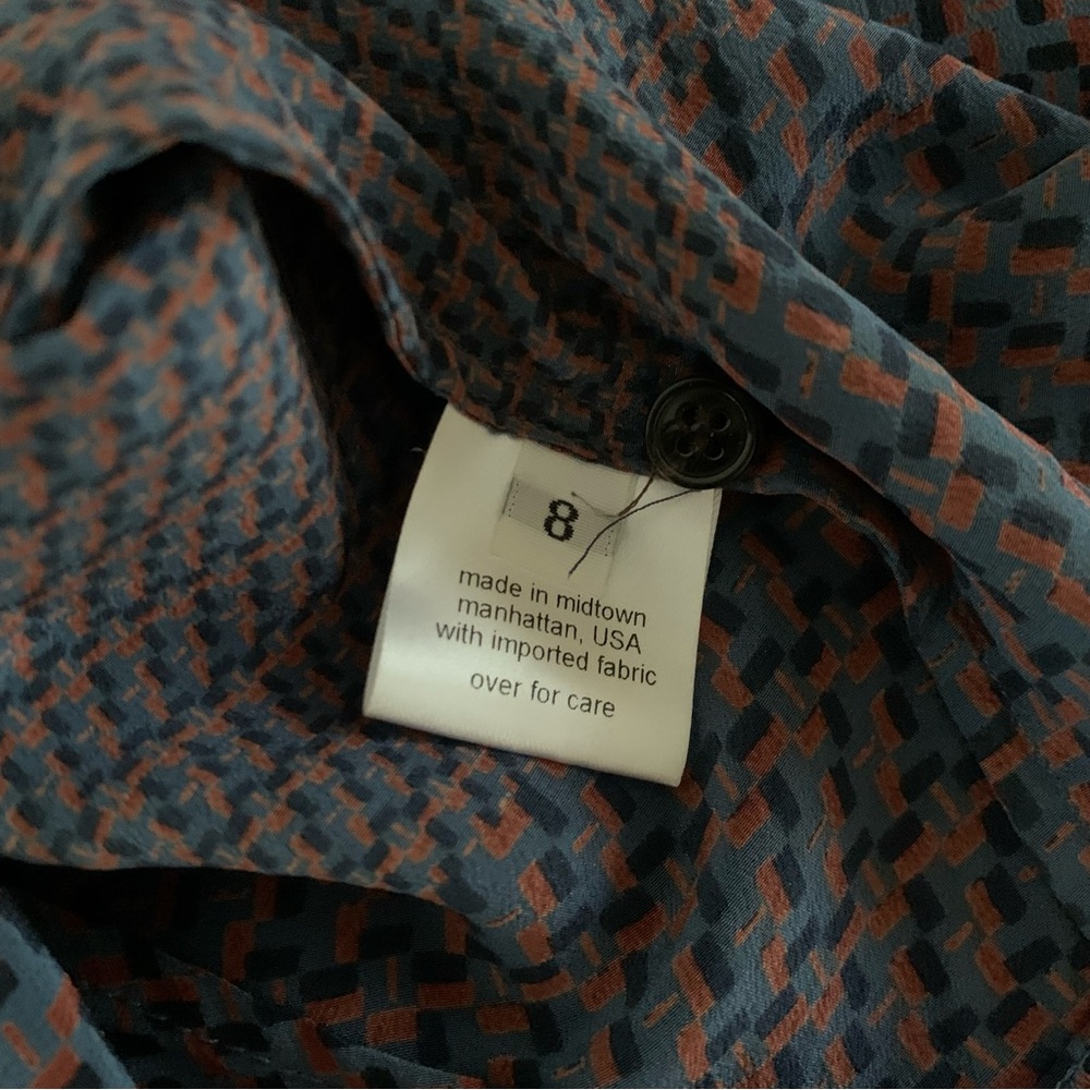 Rachel Comey - Silk Long Sleeved Collarless Button-up Blouse - Picture 12 of 13